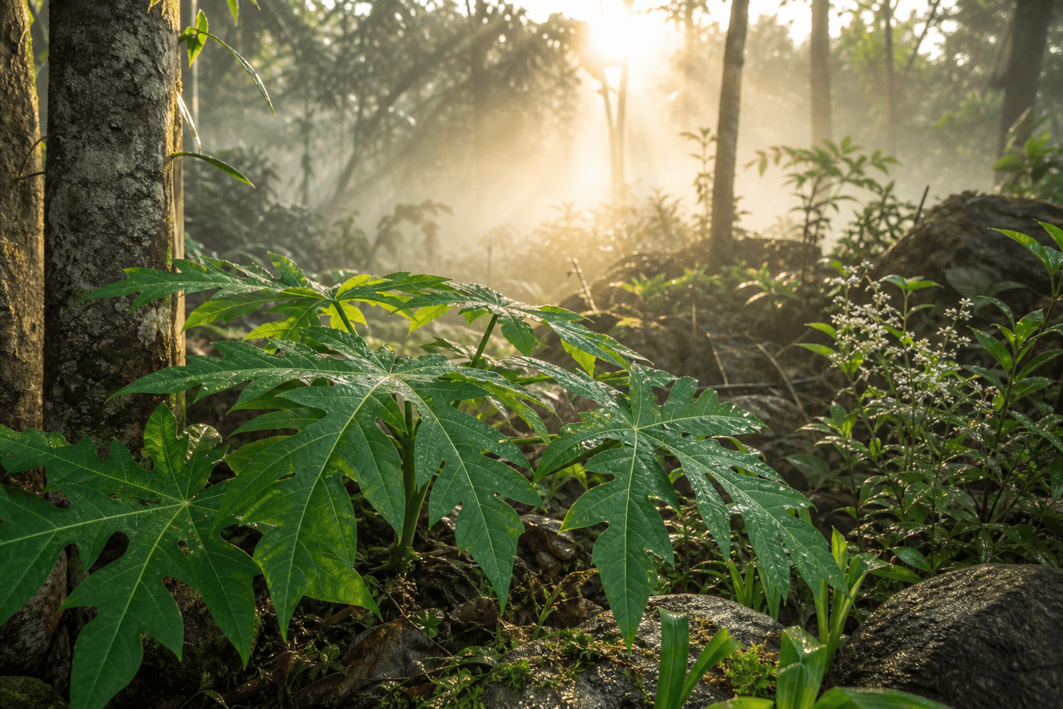 Les feuilles de papaye possèdent des propriétés digestives et antioxydantes naturelles qui soutiennent le bien-être général.