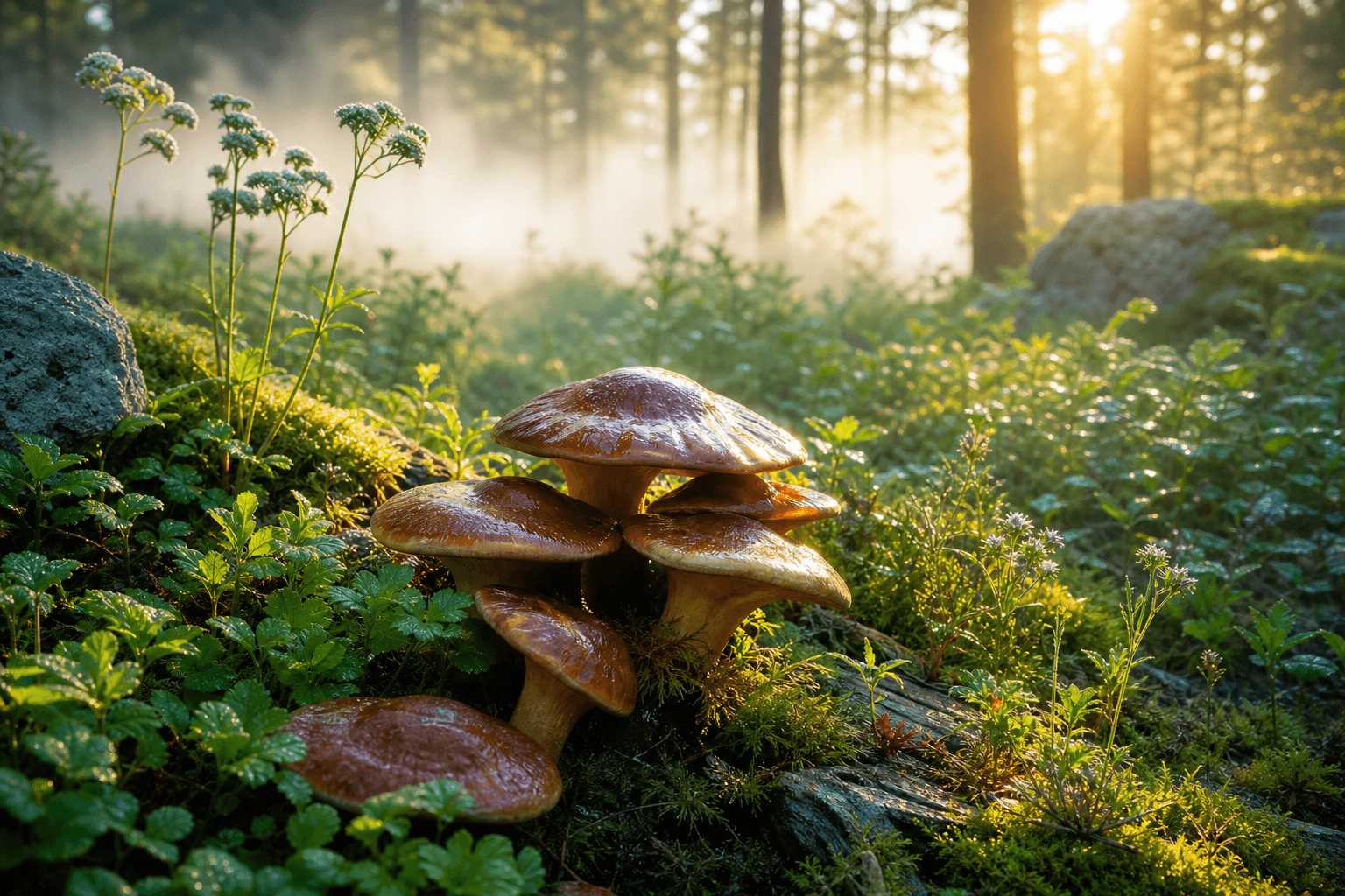 Champignons rares médicinaux utilisés pour le bien-être naturel en Europe