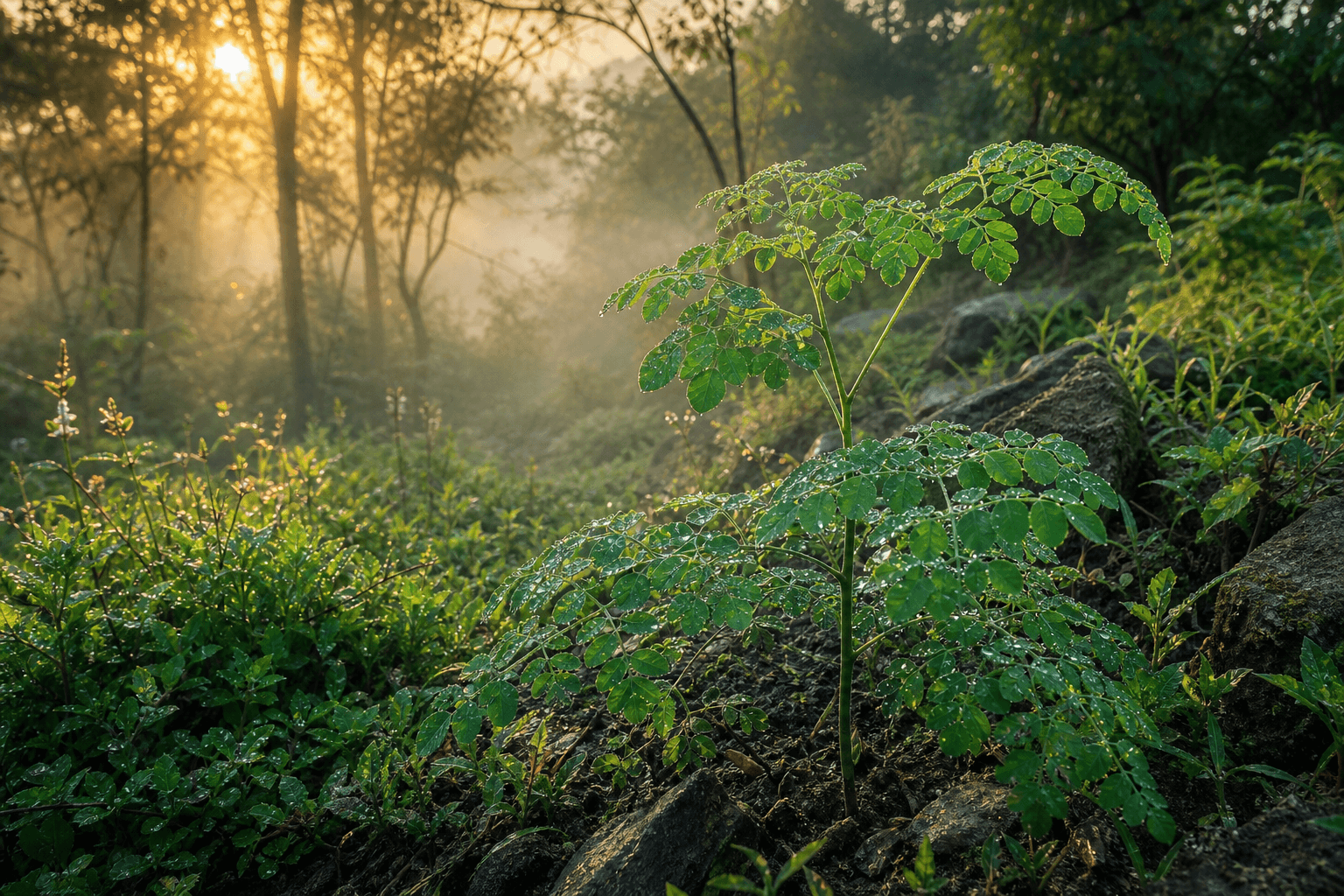 Moringa en poudre riche en vitamines et antioxydants pour soutenir l’énergie naturelle