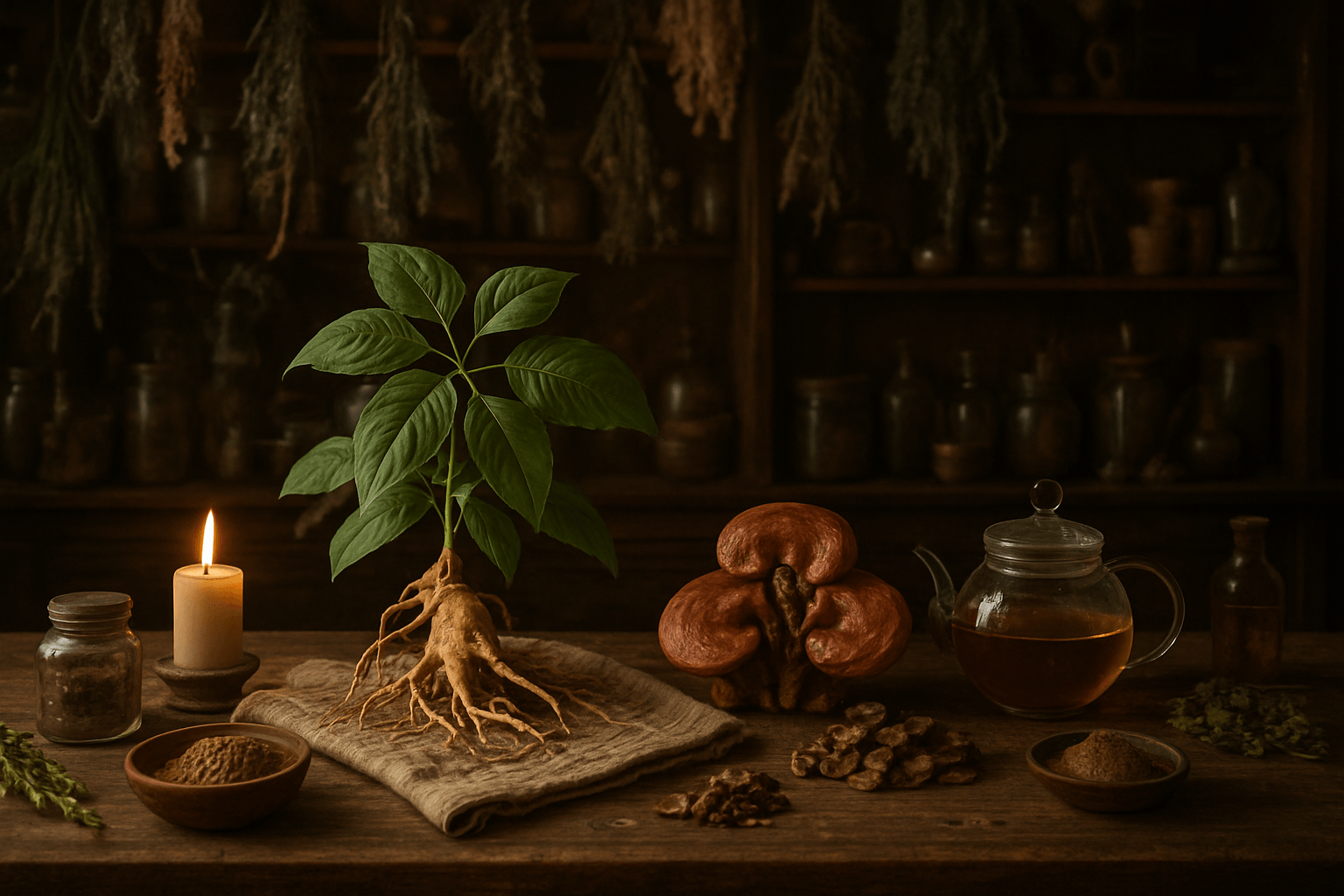 Plantes naturelles contre la fatigue comme le guarana, la maca et le thé vert