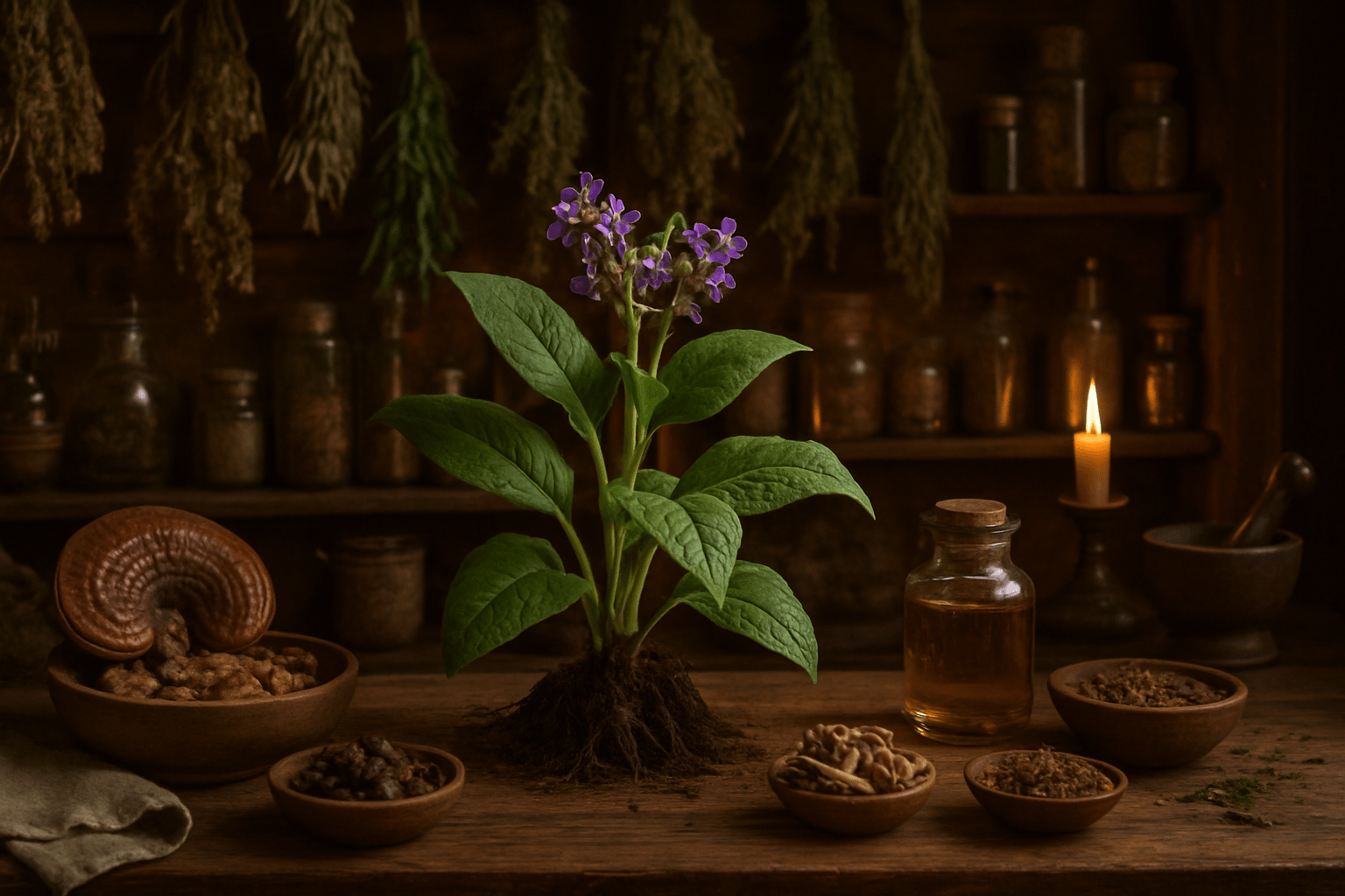 Santé des poumons avec thym eucalyptus gingembre et plantes respiratoires
