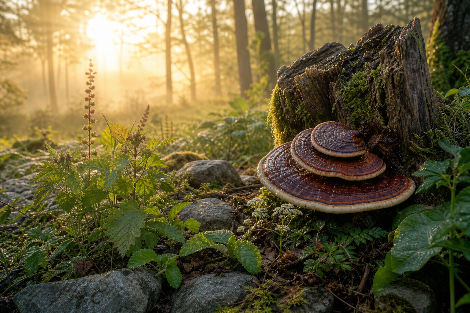 Plantes pour la digestion et champignons naturels pour un ventre plus léger