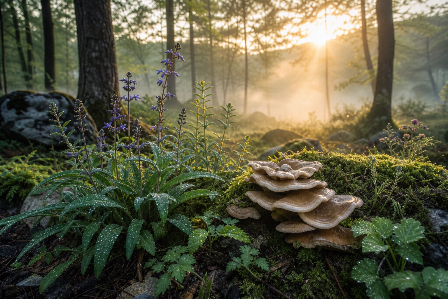 Plantes pour la ménopause et champignons médicinaux pour accompagner les femmes naturellement.
