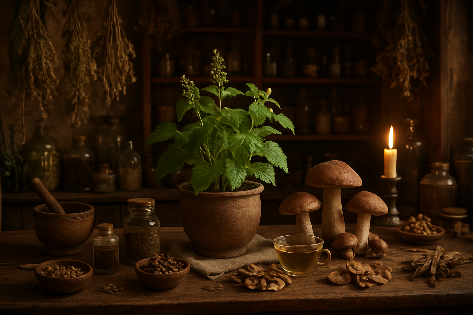 Infusions de plantes pour la ménopause contre les bouffées de chaleur et les sueurs nocturnes.