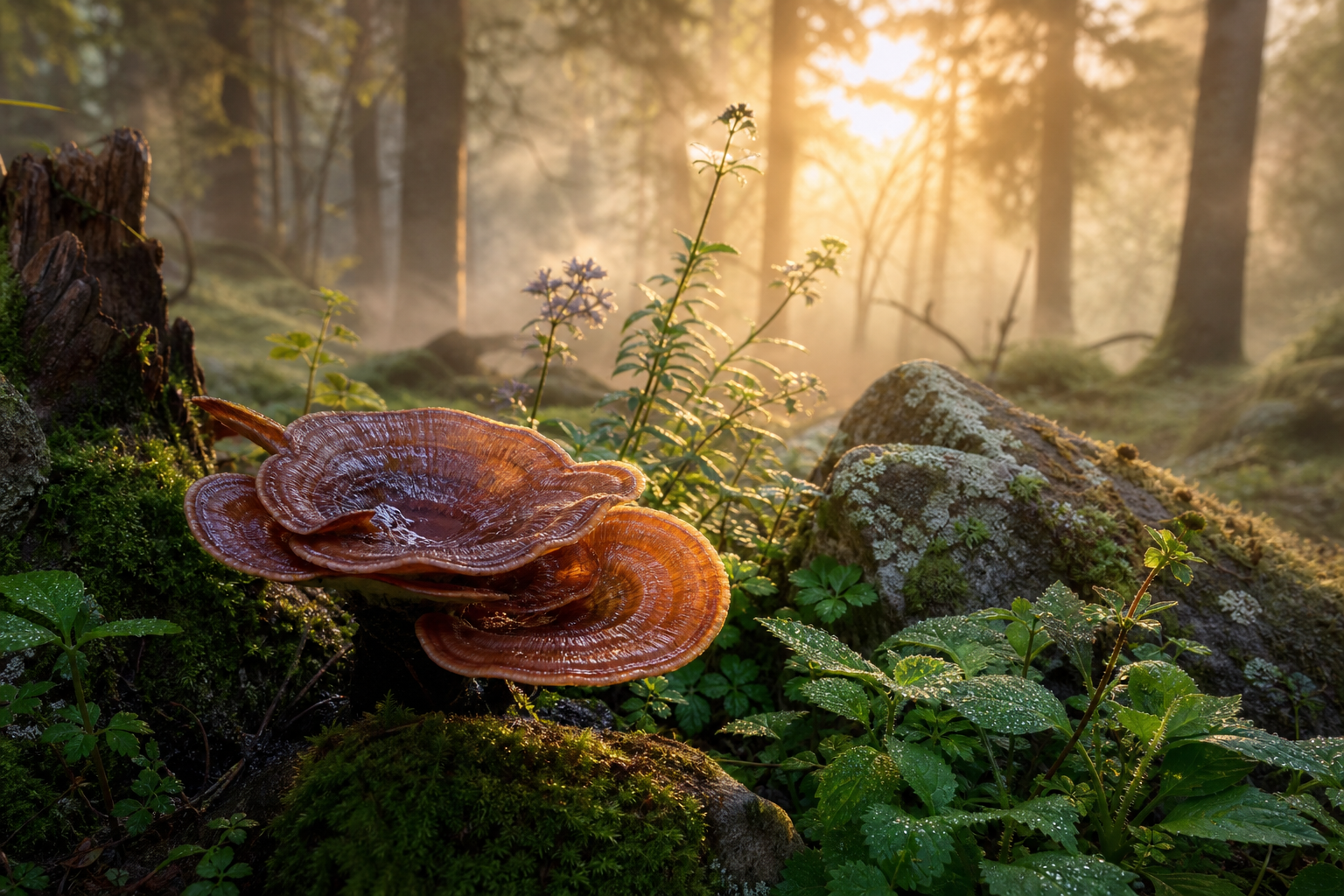 Plantes pour les poumons et champignons médicinaux pour soutenir la respiration