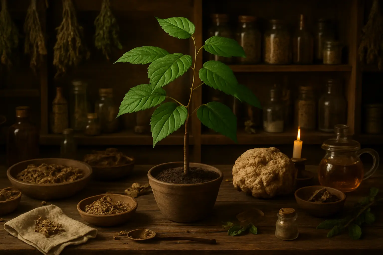 Eucommia ulmoides, arbre chinois traditionnel utilisé pour soutenir la vitalité et le bien-être