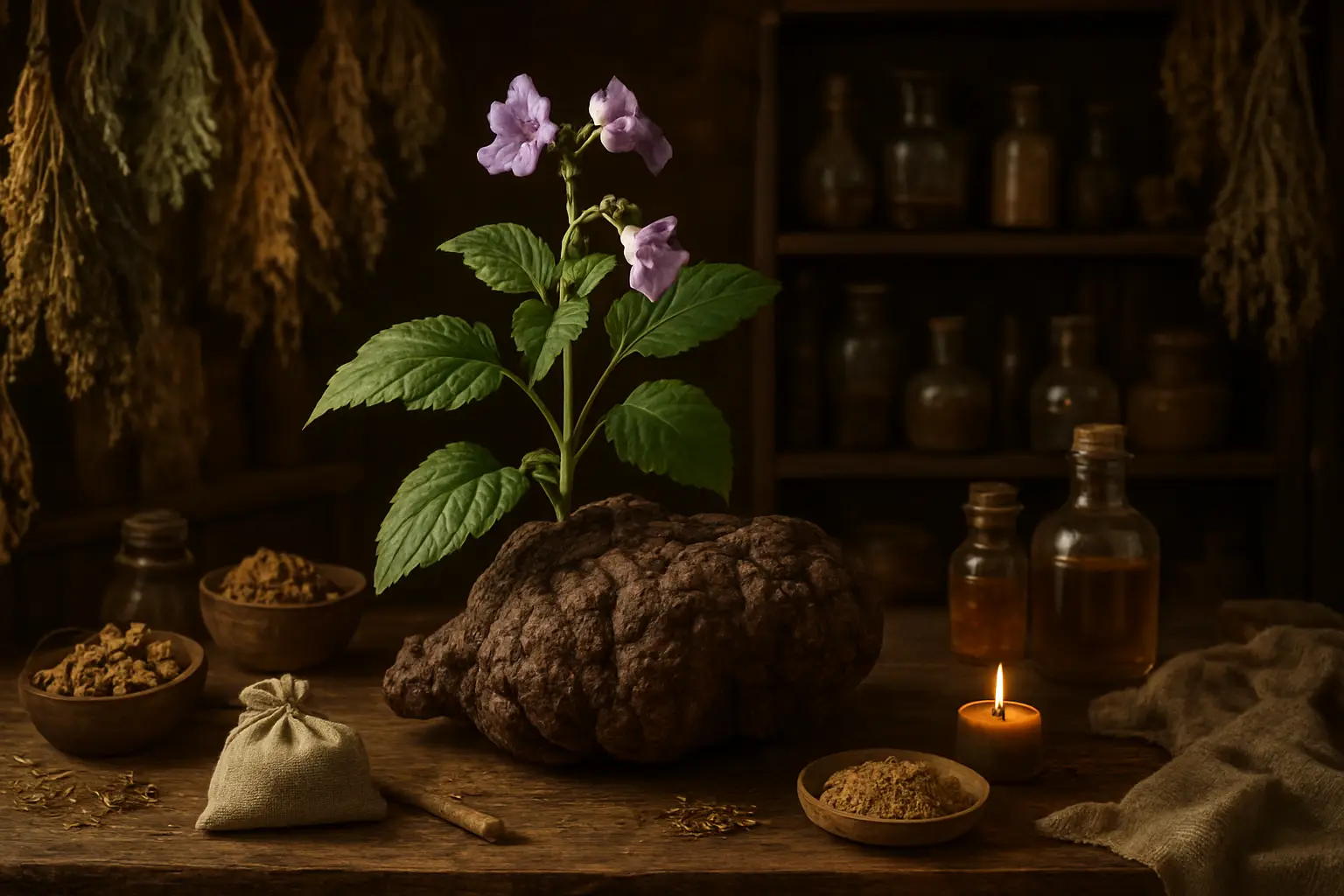 Rehmannia glutinosa et racine traditionnelle Di Huang en phytothérapie chinoise