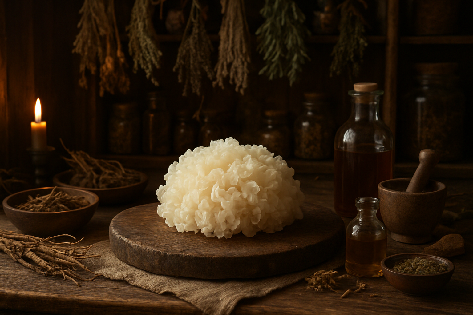 Tremella fuciformis en soin naturel et champignon beauté asiatique